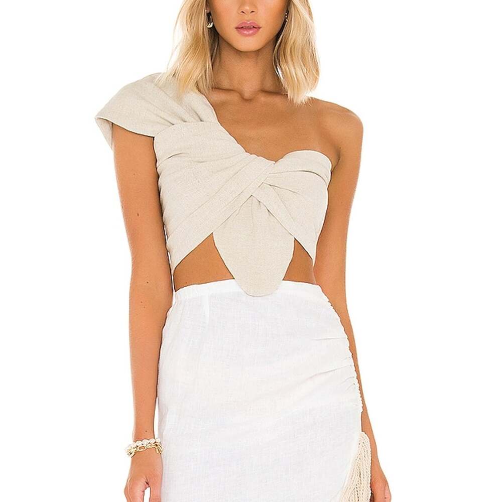 Jbq Draped Oatmeal Sol Top Size S